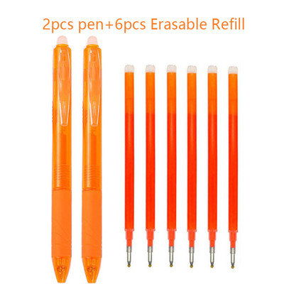 2+6vnt./rinkinys 0,7mm stebuklingi ištrinami rašiklio užpildymo strypai Mėlyna Juoda Raudona Spalva Rašymo reikmenys Plaunama rankena Mokyklos biuro reikmenys