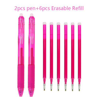 2+6vnt./rinkinys 0,7mm stebuklingi ištrinami rašiklio užpildymo strypai Mėlyna Juoda Raudona Spalva Rašymo reikmenys Plaunama rankena Mokyklos biuro reikmenys
