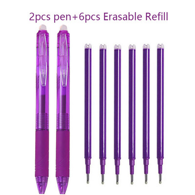 2+6vnt./rinkinys 0,7mm stebuklingi ištrinami rašiklio užpildymo strypai Mėlyna Juoda Raudona Spalva Rašymo reikmenys Plaunama rankena Mokyklos biuro reikmenys