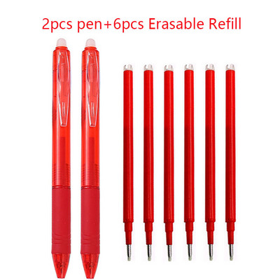 2+6vnt./rinkinys 0,7mm stebuklingi ištrinami rašiklio užpildymo strypai Mėlyna Juoda Raudona Spalva Rašymo reikmenys Plaunama rankena Mokyklos biuro reikmenys