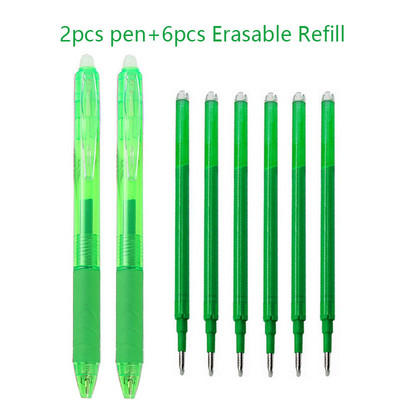 2+6vnt./rinkinys 0,7mm stebuklingi ištrinami rašiklio užpildymo strypai Mėlyna Juoda Raudona Spalva Rašymo reikmenys Plaunama rankena Mokyklos biuro reikmenys