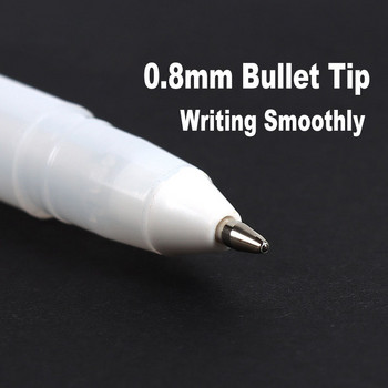 9Pcs Color Set Highlight Gel Ink Pen 0,8 mm Bullet Tip Бяло Сребристо Злато за изкуство Рисуване Скица Дизайн Fine Line Писане Маркер