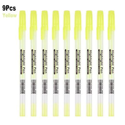 Set de 9 bucăți de culori, stilou cu cerneală gel de evidențiere, 0,8 mm, vârf de glonț, alb, argintiu, aur, pentru artă, desen, schiță, design, marker de scriere linie fină