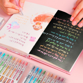 Комплект цветни гел химикалки Kawaii Химикалка за студенти Сладка гел химикалка Писане Креативно рисуване Офис Училищни пособия Канцеларски материали