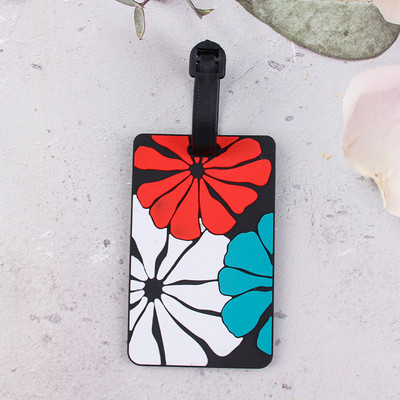 1db Utazási kiegészítők Kreatív geometriai mintázatú PVC beszállókártya poggyászcímke azonosító címek poggyásztartó hordozható címke