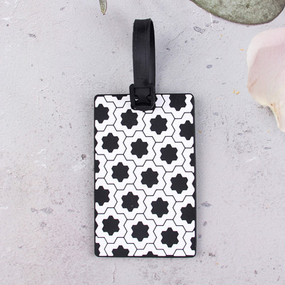 1db Utazási kiegészítők Kreatív geometriai mintázatú PVC beszállókártya poggyászcímke azonosító címek poggyásztartó hordozható címke