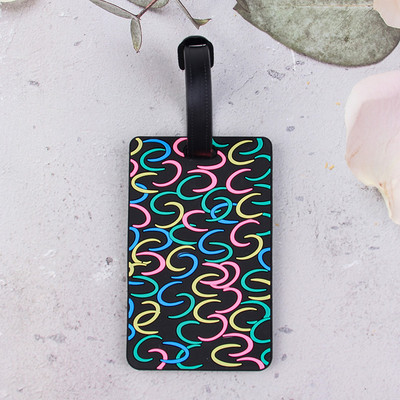 1db Utazási kiegészítők Kreatív geometriai mintázatú PVC beszállókártya poggyászcímke azonosító címek poggyásztartó hordozható címke