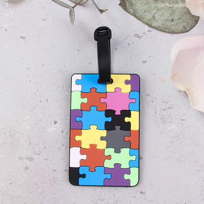 1db Utazási kiegészítők Kreatív geometriai mintázatú PVC beszállókártya poggyászcímke azonosító címek poggyásztartó hordozható címke