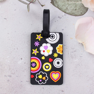 1db Utazási kiegészítők Kreatív geometriai mintázatú PVC beszállókártya poggyászcímke azonosító címek poggyásztartó hordozható címke