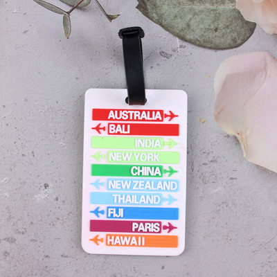 1db Utazási kiegészítők Kreatív geometriai mintázatú PVC beszállókártya poggyászcímke azonosító címek poggyásztartó hordozható címke
