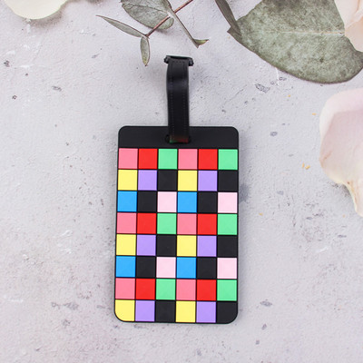 1db Utazási kiegészítők Kreatív geometriai mintázatú PVC beszállókártya poggyászcímke azonosító címek poggyásztartó hordozható címke