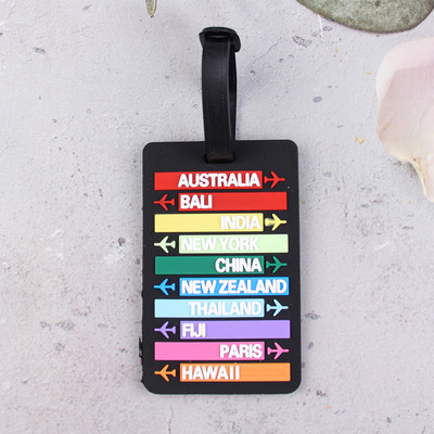 1db Utazási kiegészítők Kreatív geometriai mintázatú PVC beszállókártya poggyászcímke azonosító címek poggyásztartó hordozható címke