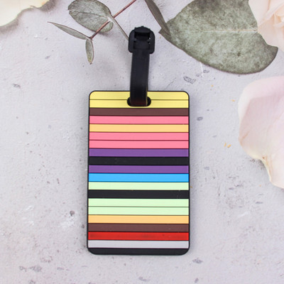 1db Utazási kiegészítők Kreatív geometriai mintázatú PVC beszállókártya poggyászcímke azonosító címek poggyásztartó hordozható címke