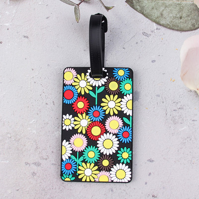 1db Utazási kiegészítők Kreatív geometriai mintázatú PVC beszállókártya poggyászcímke azonosító címek poggyásztartó hordozható címke