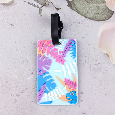 1db Utazási kiegészítők Kreatív geometriai mintázatú PVC beszállókártya poggyászcímke azonosító címek poggyásztartó hordozható címke