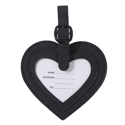 Širdelės formos PU odinė bagažo etiketė Lagamino identifikatorius Etiketė Bagažo įlaipinimo krepšio etiketė Pavadinimas ID Adresas Laikiklis Kelioninis aksesuaras