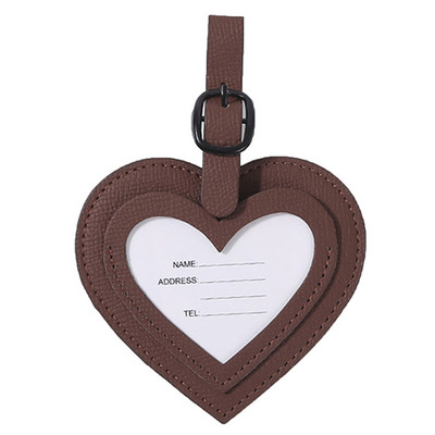 Širdelės formos PU odinė bagažo etiketė Lagamino identifikatorius Etiketė Bagažo įlaipinimo krepšio etiketė Pavadinimas ID Adresas Laikiklis Kelioninis aksesuaras