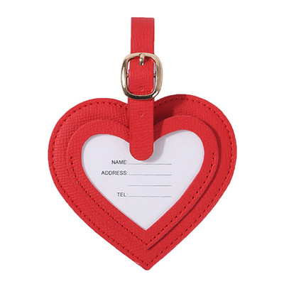 Širdelės formos PU odinė bagažo etiketė Lagamino identifikatorius Etiketė Bagažo įlaipinimo krepšio etiketė Pavadinimas ID Adresas Laikiklis Kelioninis aksesuaras