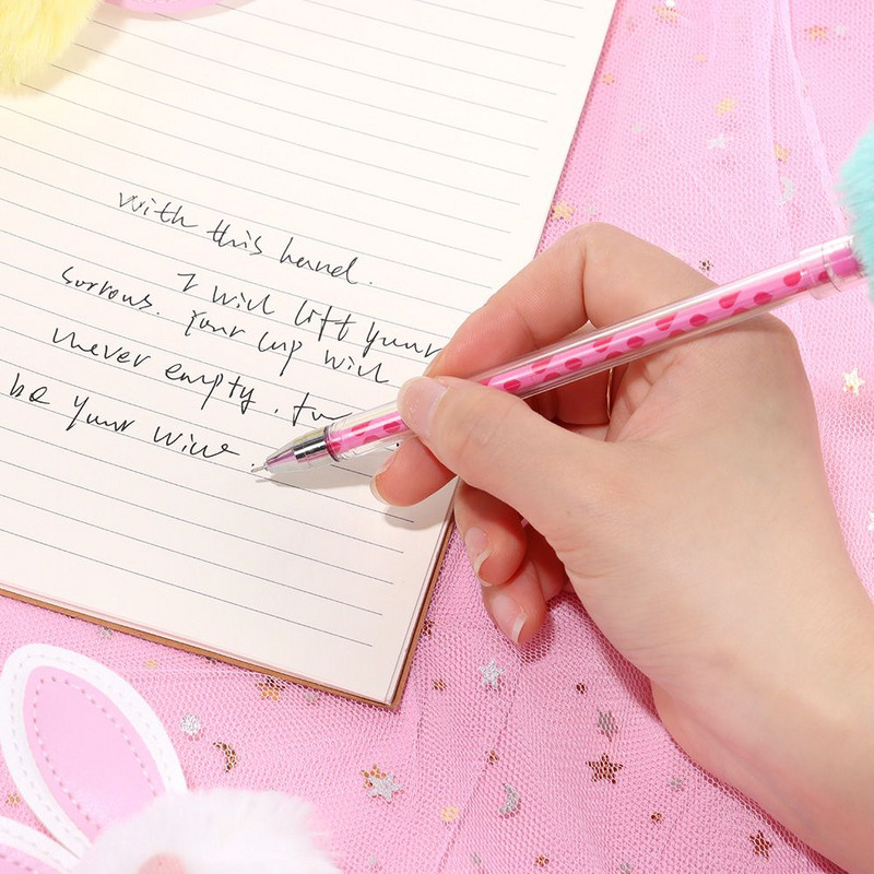 Λούτρινα Εργαλεία Γραφής Κουνελιού Μαθητή Creative Stationery Neutral στυλό Δώρο Gel στυλό