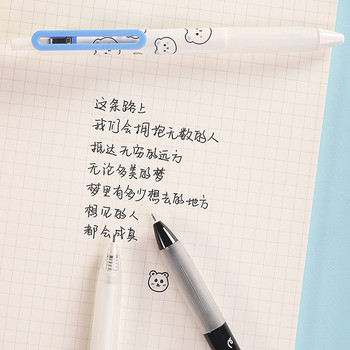 3 τμχ Save Bear Gel Pens Set Less CO2 Cute Bear 0,5mm Τύπος κλικ Μαύρο χρώμα για γραφή Σχολείο Office F379
