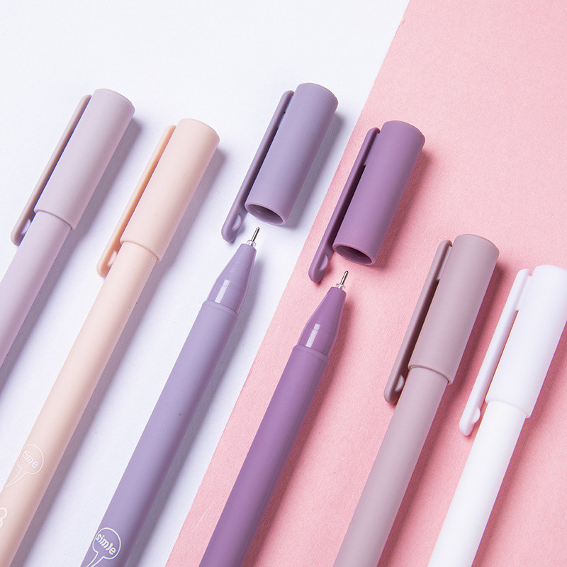 6vnt Mieli Morandi Spalvoti 0,5 mm Geliniai rašikliai Juodo rašalo adatų rašikliai Vaikams Dovanos Studentams Mokyklinės raštinės reikmenys Biuro reikmenys