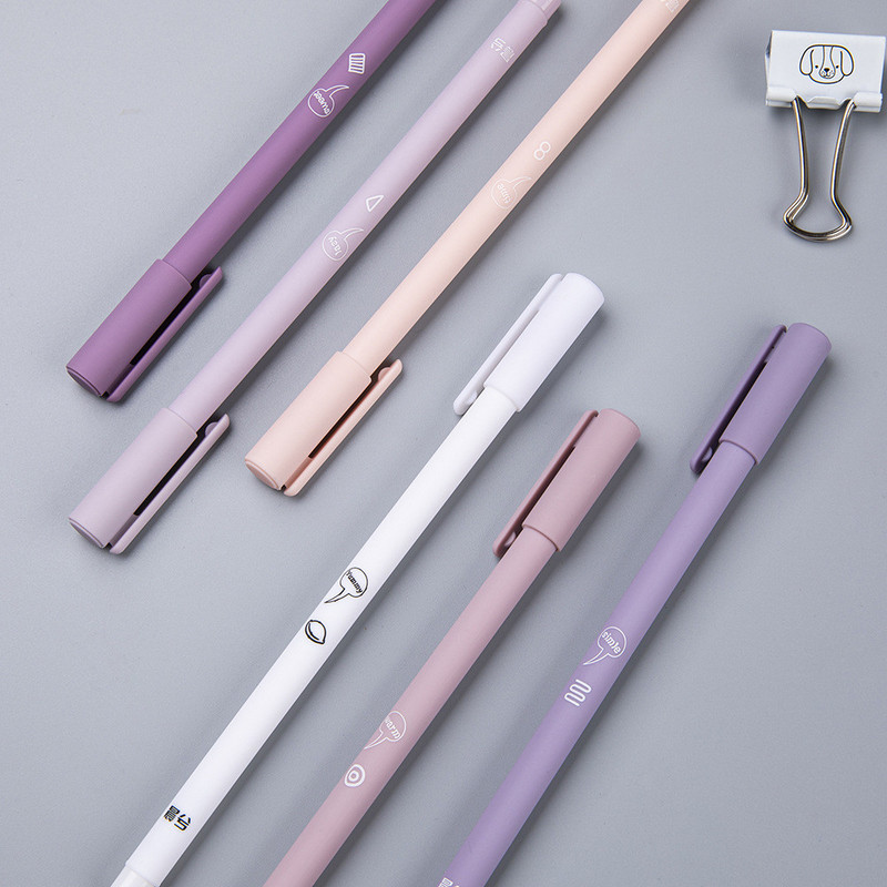 6vnt Mieli Morandi Spalvoti 0,5 mm Geliniai rašikliai Juodo rašalo adatų rašikliai Vaikams Dovanos Studentams Mokyklinės raštinės reikmenys Biuro reikmenys