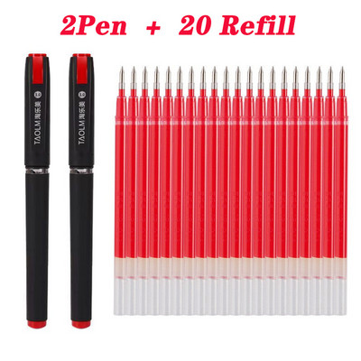 22 de bucăți stilou neutru de capacitate mare reumplere cap glonț 1,0/0,7/0,5 mm negru albastru roșu matuit birou semnătură student examen