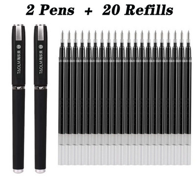 22 de bucăți stilou neutru de capacitate mare reumplere cap glonț 1,0/0,7/0,5 mm negru albastru roșu matuit birou semnătură student examen