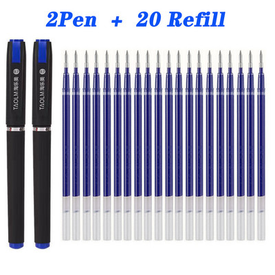 22 de bucăți stilou neutru de capacitate mare reumplere cap glonț 1,0/0,7/0,5 mm negru albastru roșu matuit birou semnătură student examen