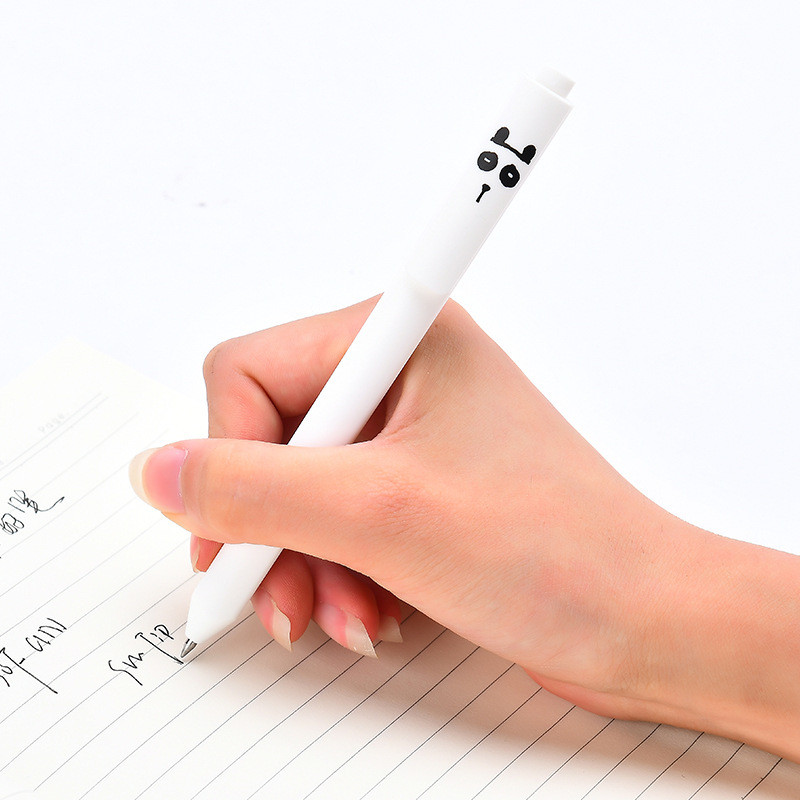 2 vnt. Mieli gyvūnėlių draugo rašiklių rinkinys Animacinių filmų krokodilas panda dinozauras triušis juodos spalvos gelio rašalo rašikliai Biuro reikmenys A6864