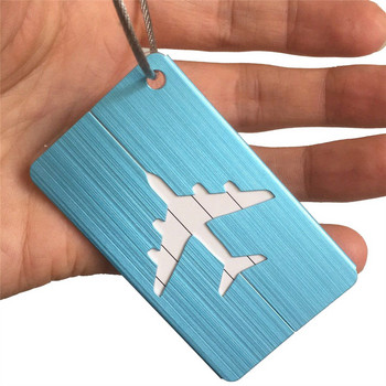 Алуминиеви етикети за багаж Етикет за куфар Форма на самолет Матирани квадратни качвания Асансьори Етикет за багаж Аксесоари за пътуване
