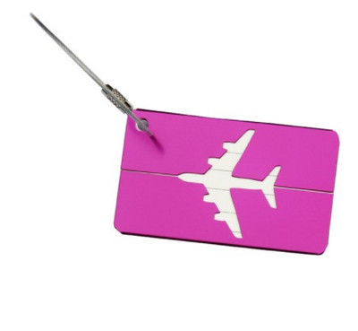 Aliuminio bagažo etiketės Lagamino etiketė Lėktuvo forma Šlifuota kvadratinė įlaipinimo liftai Bagažo etiketė Kelionių priedai