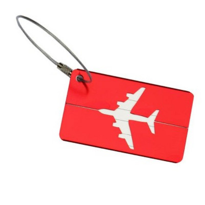 Aliuminio bagažo etiketės Lagamino etiketė Lėktuvo forma Šlifuota kvadratinė įlaipinimo liftai Bagažo etiketė Kelionių priedai