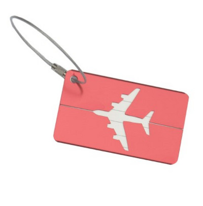 Aliuminio bagažo etiketės Lagamino etiketė Lėktuvo forma Šlifuota kvadratinė įlaipinimo liftai Bagažo etiketė Kelionių priedai
