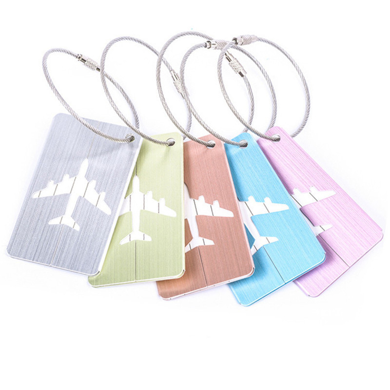 Aliuminio bagažo etiketės Lagamino etiketė Lėktuvo forma Šlifuota kvadratinė įlaipinimo liftai Bagažo etiketė Kelionių priedai