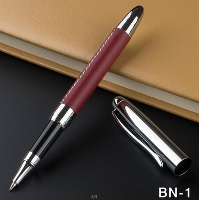 Υψηλής ποιότητας δερμάτινο μεταλλικό στυλό Rollerball Πολυτελή στυλό με μπίλια για γράψιμο Σχολικοί προμηθευτές γραφείου χαριτωμένα σταθερά