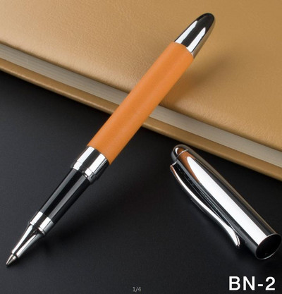 Υψηλής ποιότητας δερμάτινο μεταλλικό στυλό Rollerball Πολυτελή στυλό με μπίλια για γράψιμο Σχολικοί προμηθευτές γραφείου χαριτωμένα σταθερά
