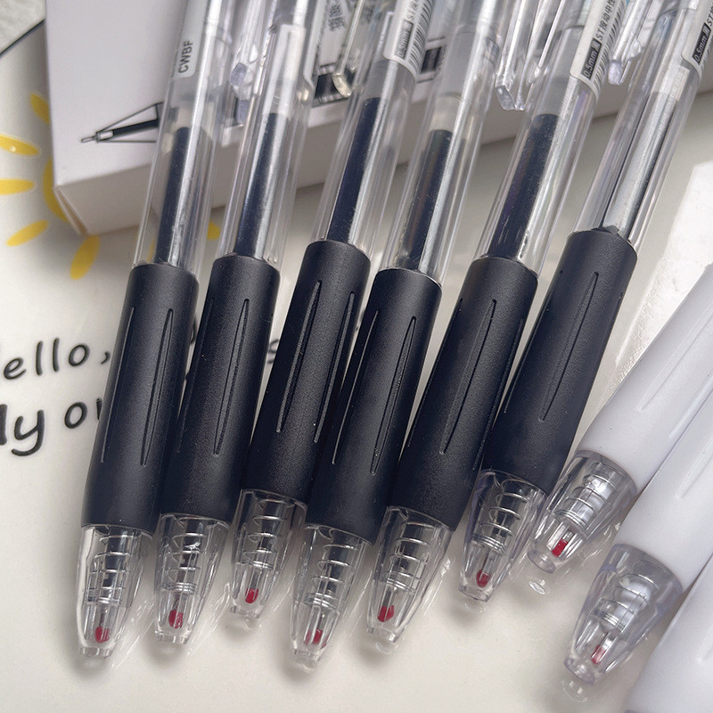 6db/doboz Egyszerű dizájn Diákírási teszt Tartós toll 0,5mm Házi feladat Gyakorlatok Nyomtatás Stílus Jó minőségű Toll Iskola Fekete Olcsó