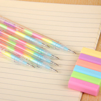 6 τμχ στυλό Rainbow Ballpoint 0,8mm Multi Color Ink Pens Fluorescence Highlighter for Paper Drawing Paint Σχολικά είδη H6555