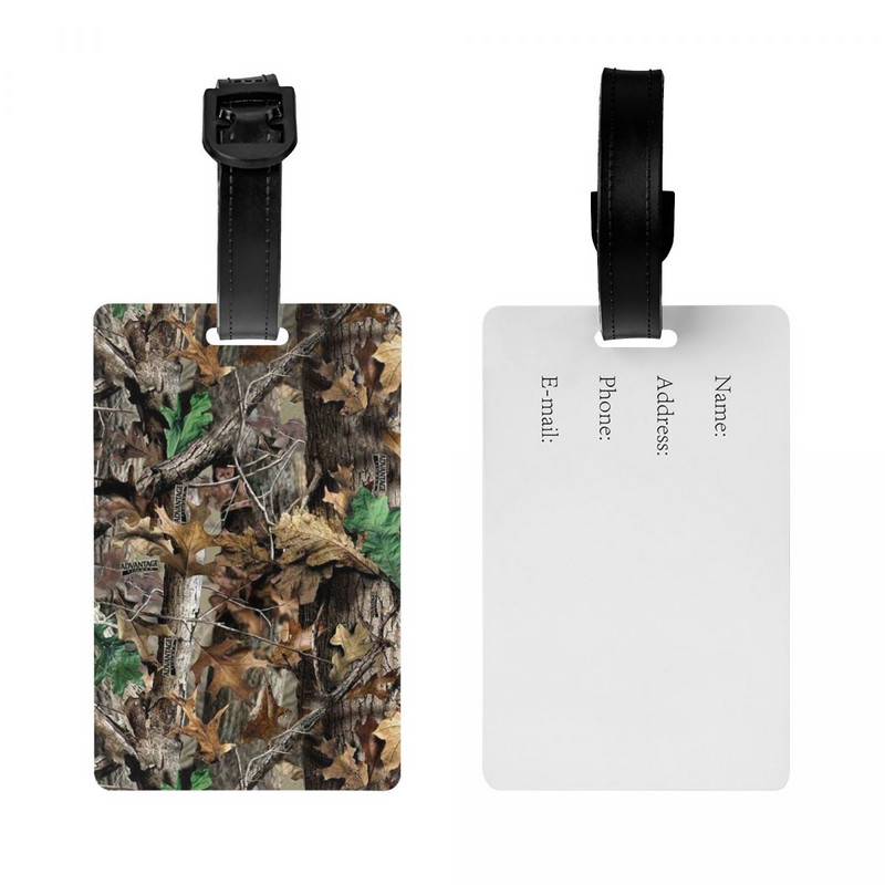 Valódi fa terepszínű Camo poggyászcímke katona katonai bőrönd poggyász adatvédelmi borító azonosító címke