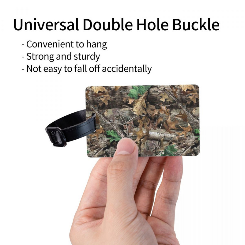 Valódi fa terepszínű Camo poggyászcímke katona katonai bőrönd poggyász adatvédelmi borító azonosító címke