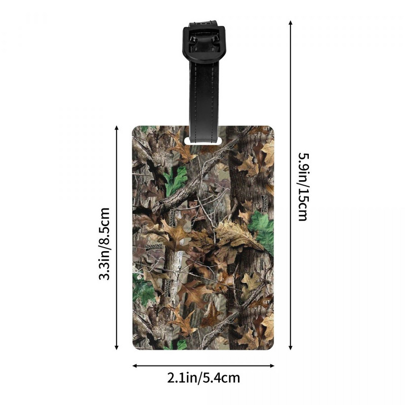 Valódi fa terepszínű Camo poggyászcímke katona katonai bőrönd poggyász adatvédelmi borító azonosító címke