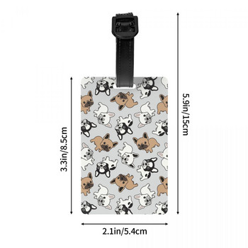 Персонализиран етикет за багаж Frenchie French Bulldog с карта с име Dogs Lover Privacy Cover ID етикет за пътна чанта куфар