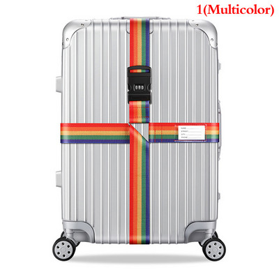 3 skaitmenų slaptažodžio užraktas nailoninis bagažo dirželis kryžminio diržo pakavimas Reguliuojamas kelioninis lagaminas Sagtis dirželis bagažo diržai