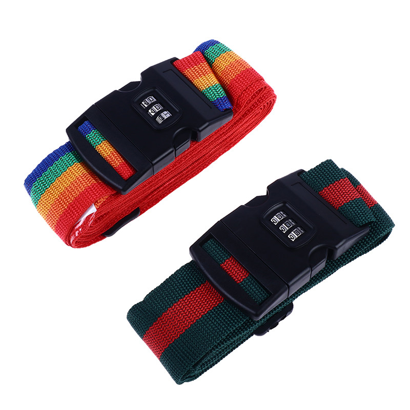 3 skaitmenų slaptažodžio užraktas nailoninis bagažo dirželis kryžminio diržo pakavimas Reguliuojamas kelioninis lagaminas Sagtis dirželis bagažo diržai