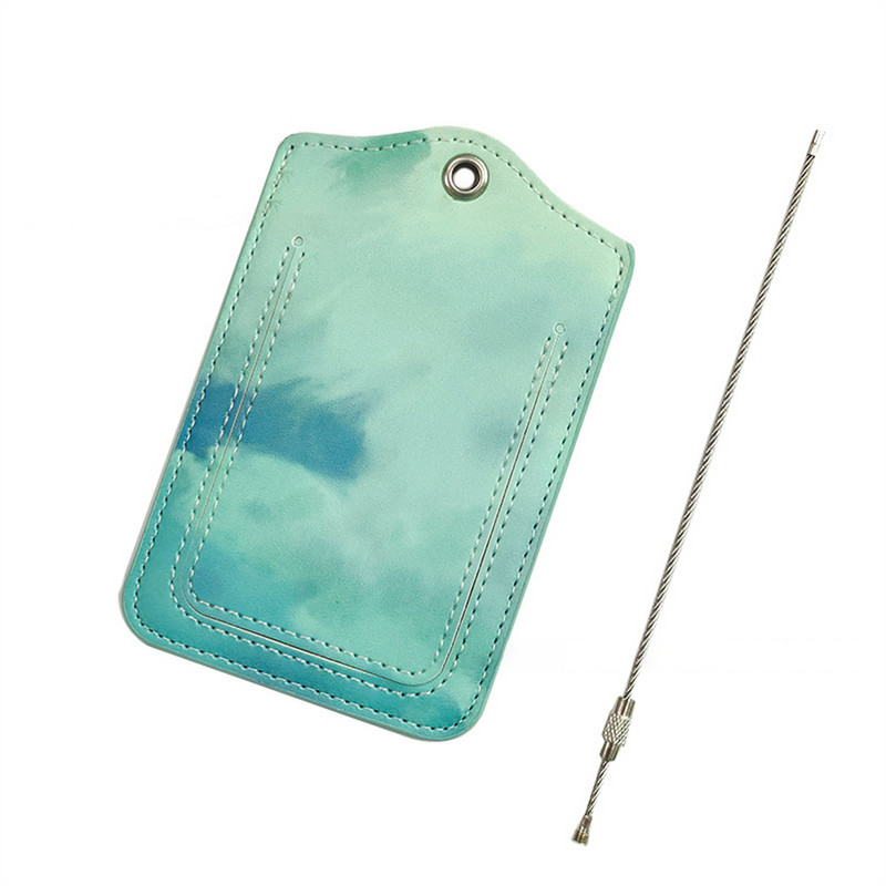 1vnt marmurinis aukštos kokybės PU odinis bagažo žymeklis lagamino ID nešiojamasis etiketės numetimo adreso laikiklis kelionės priedai