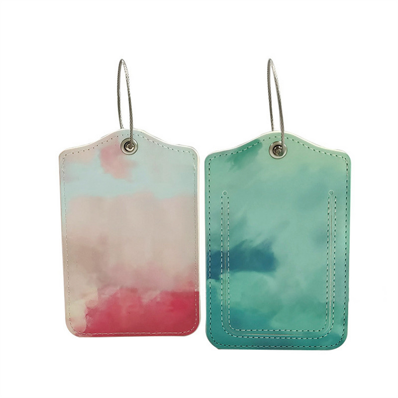 1vnt marmurinis aukštos kokybės PU odinis bagažo žymeklis lagamino ID nešiojamasis etiketės numetimo adreso laikiklis kelionės priedai