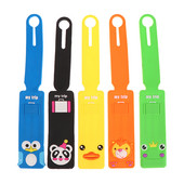 5vnt Atsitiktinis animacinis bagažo etikečių dangtelis Kelioninis krepšys Žymos Priedai Silikoninis lagaminas ID Adreso laikiklis Žymos Kelionių priedai