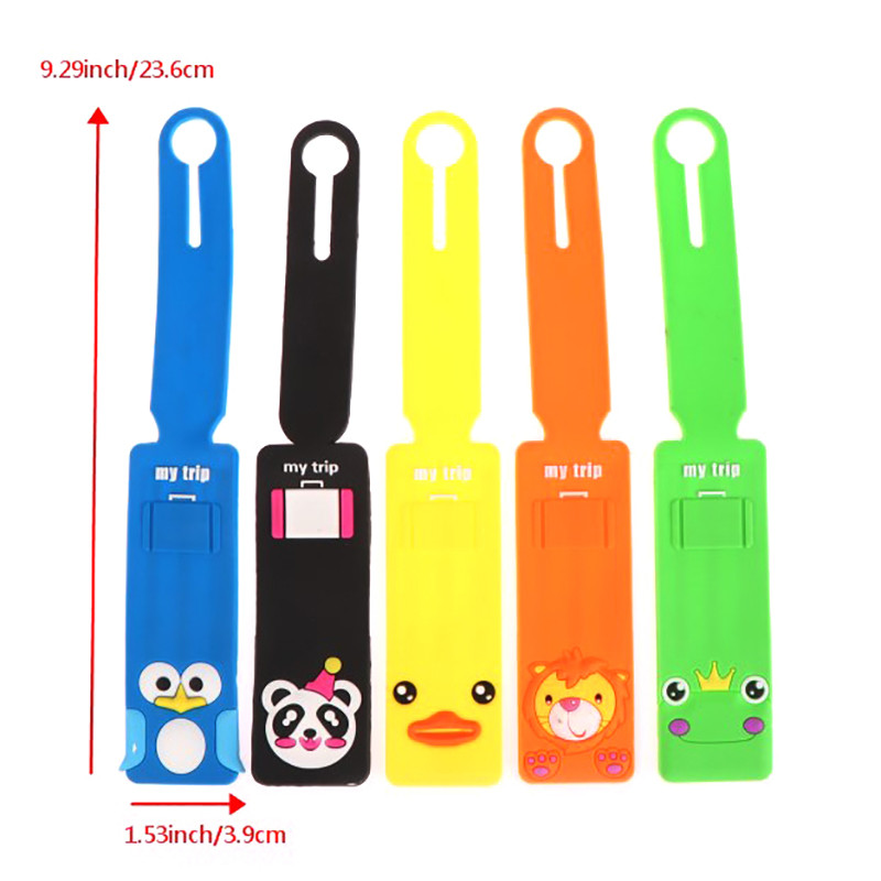 5vnt Atsitiktinis animacinis bagažo etikečių dangtelis Kelioninis krepšys Žymos Priedai Silikoninis lagaminas ID Adreso laikiklis Žymos Kelionių priedai