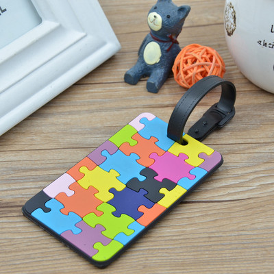 Πολύχρωμο παζλ Ετικέτα αποσκευών Silica Gel Βαλίτσα ID Διεύθυνση Κάτοχος αποσκευών Ετικέτες επιβίβασης Φορητή ετικέτα Αξεσουάρ ταξιδιού